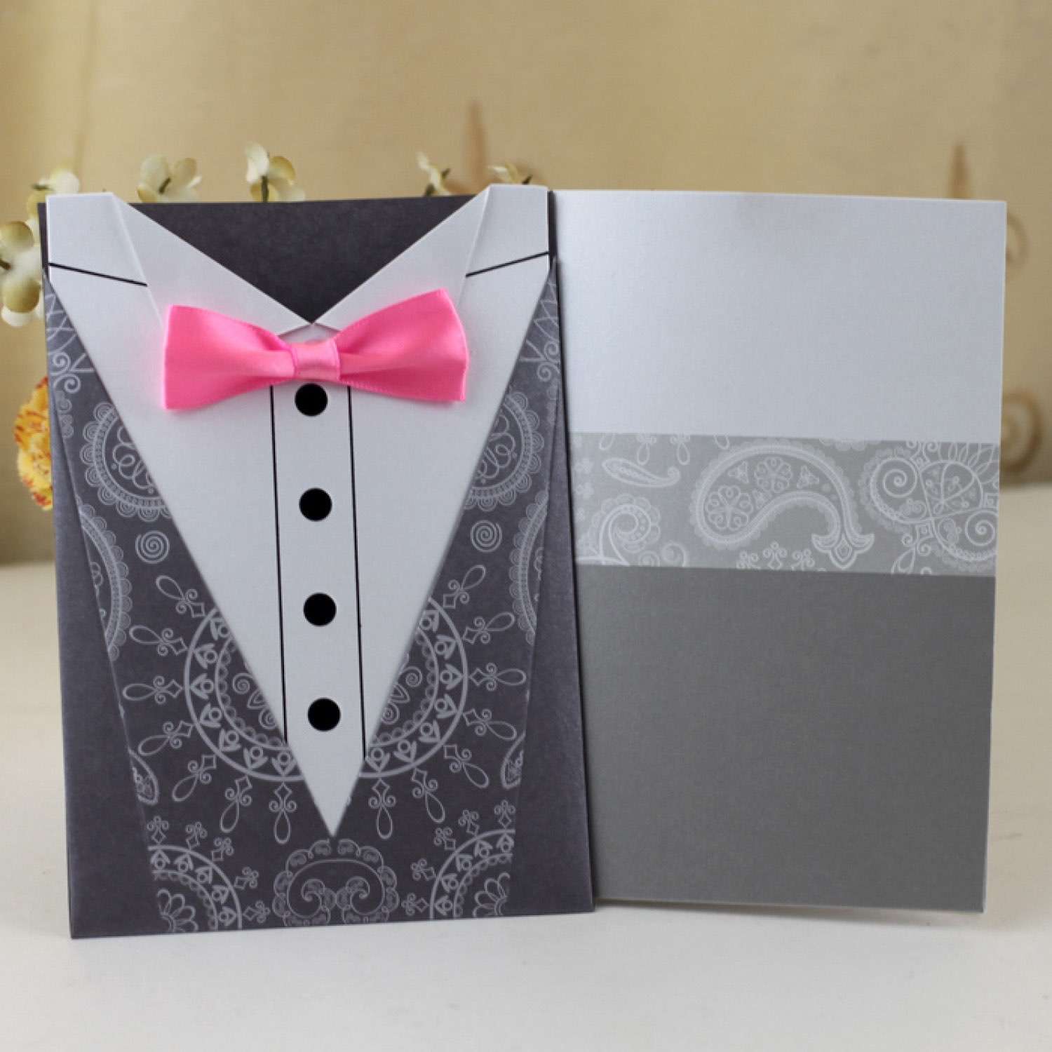 Original Invitation Card Western Suit Invitation Customized 